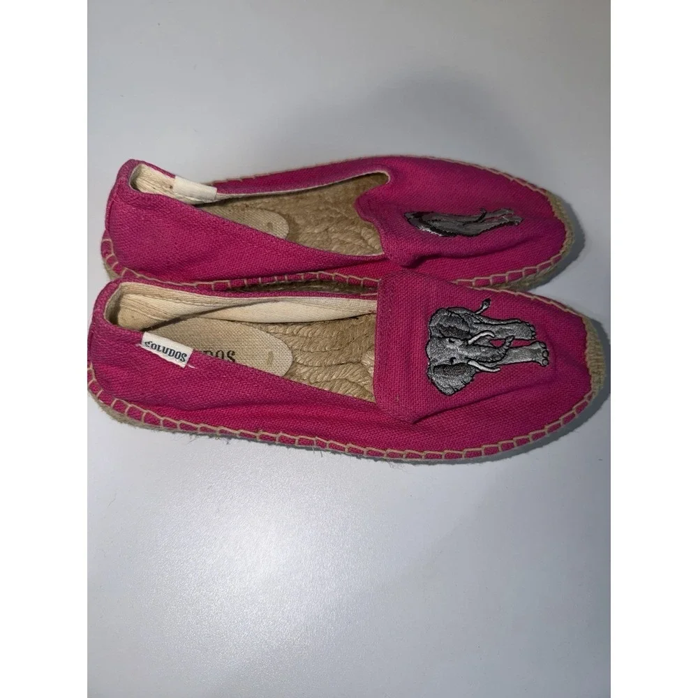 Soludos Espadrille Slip On Loafers Women's Hot Pink Elephant Casual Shoes 6 K